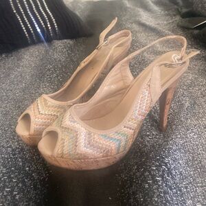 Nature Breeze Multicolor Slingback Heels